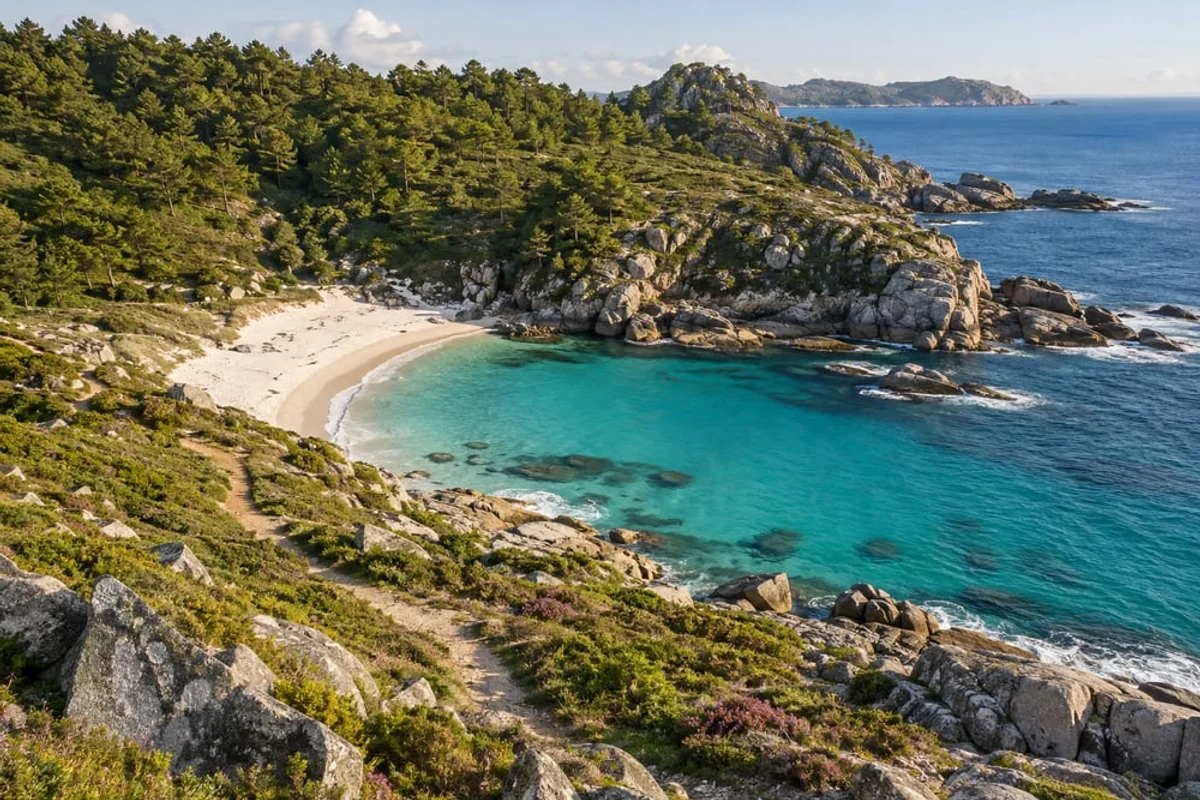 Senderos y costa rocosa junto al mar
